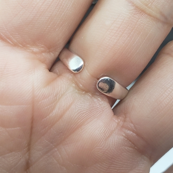 925 Sterling Silver Cartoon Kitten Footprint Adjustable Ring - Picture 3 of 11